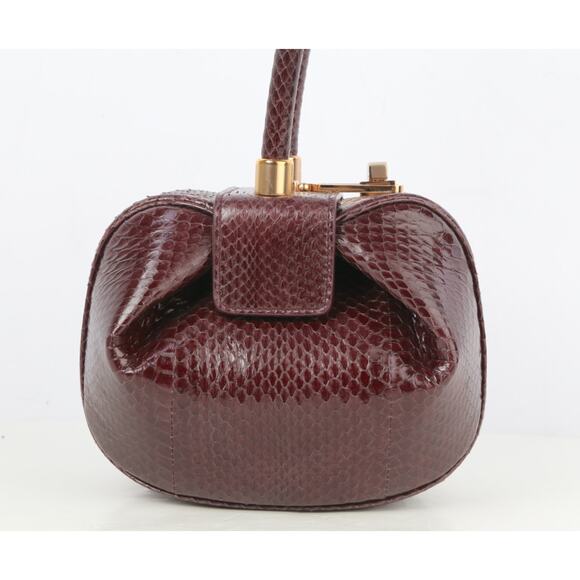 Gabriela Hearst Demi Bag Brown Snakeskin Leather Top Handle - Picture 4 of 16